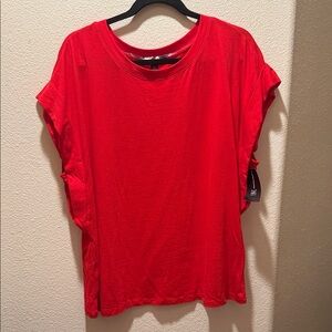 INC International Concepts Red Short Sleeve Tee